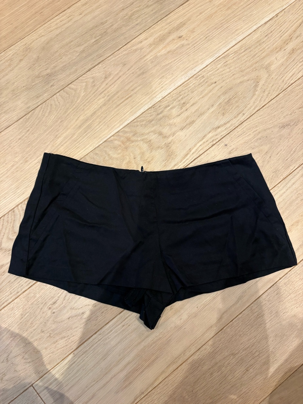 Reformation Black Low-Rise Mini Shorts